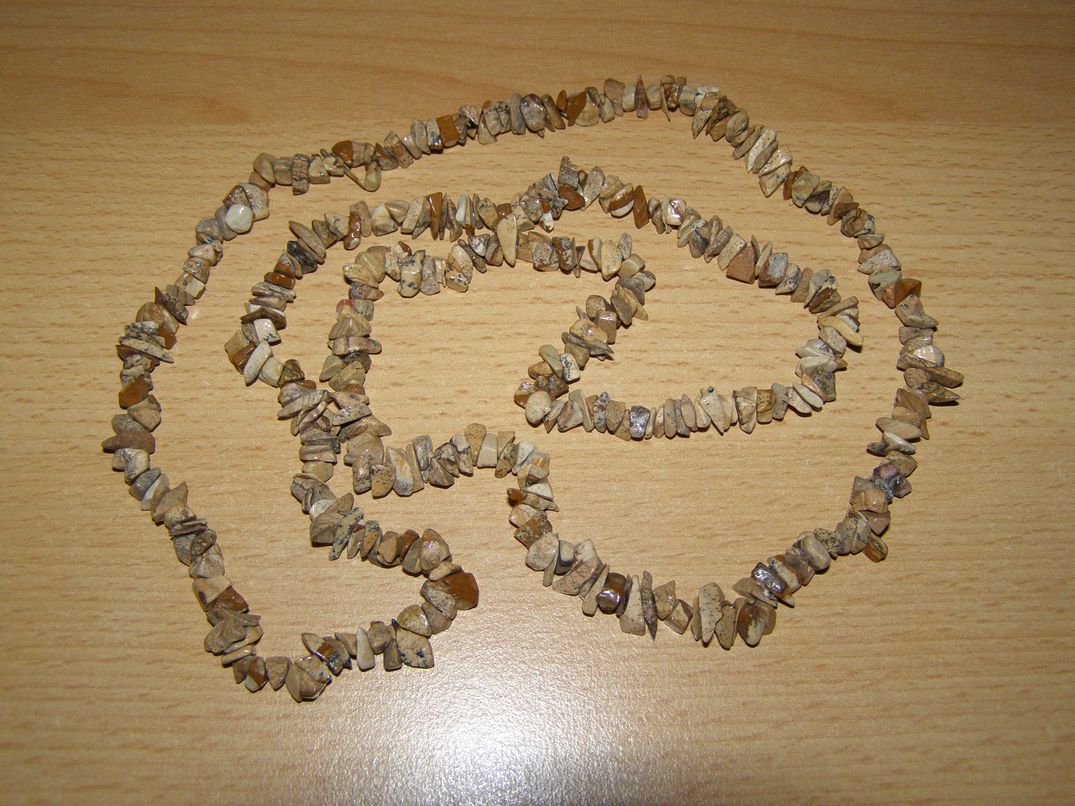 Jaspis obrázkový - Náhrdelník - tromlované kameny - 90 cm - kntrd23