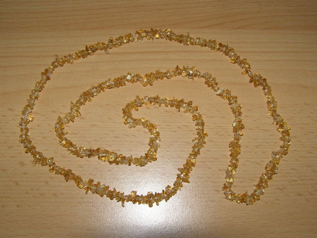 Citrín - Náhrdelník - tromlované kameny - 90 cm - kntrd9