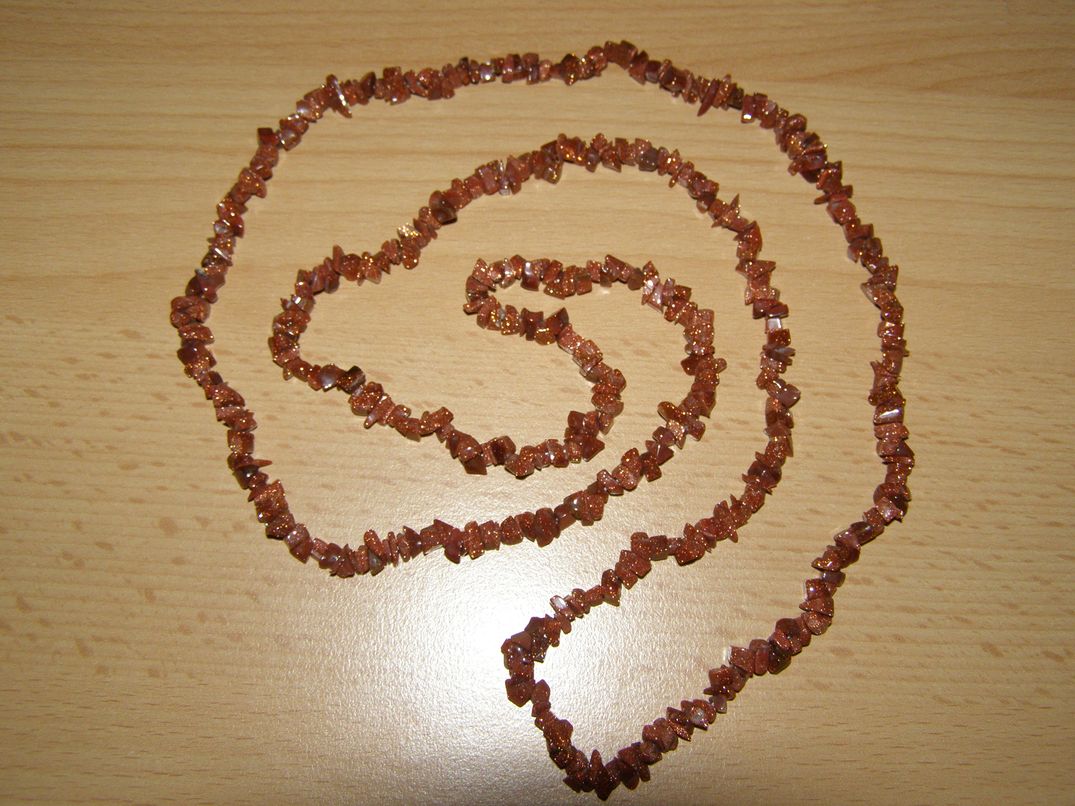 Sluneční kámen - Náhrdelník - tromlované kameny - 90 cm - kntrd11