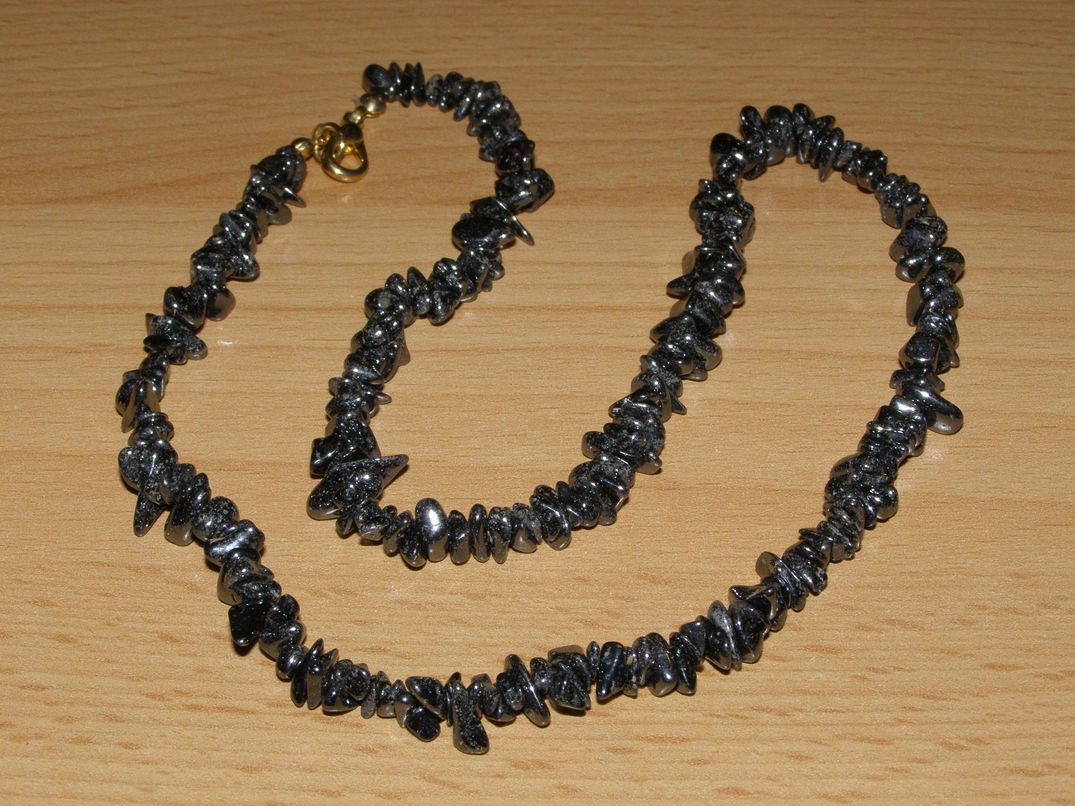 Hematit - Náhrdelník - tromlované kameny - kntr8