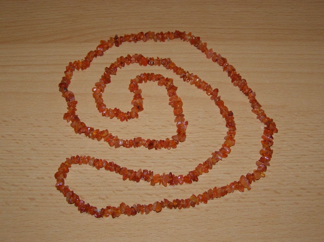 Karneol - Náhrdelník - tromlované kameny - 90 cm - kntrd13