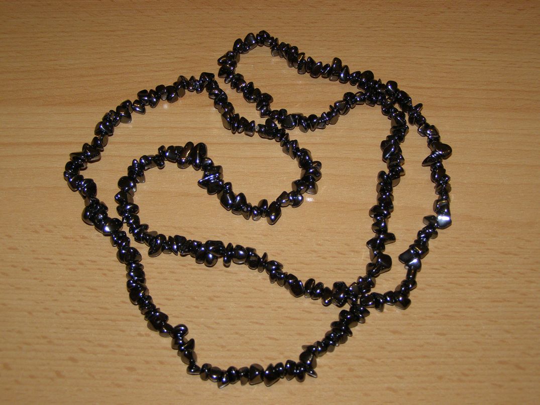 Hematit - Náhrdelník - tromlované kameny - 90 cm - kntrd15