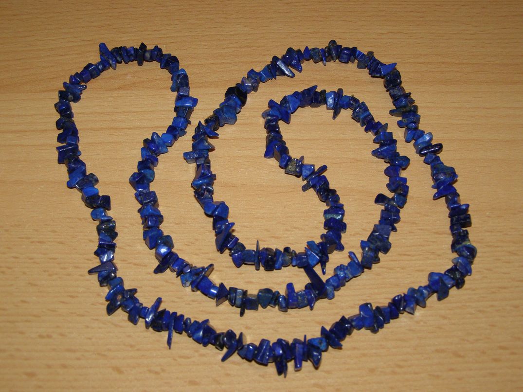 Lapis lazuli - Náhrdelník - tromlované kameny - 90 cm - kntrd18