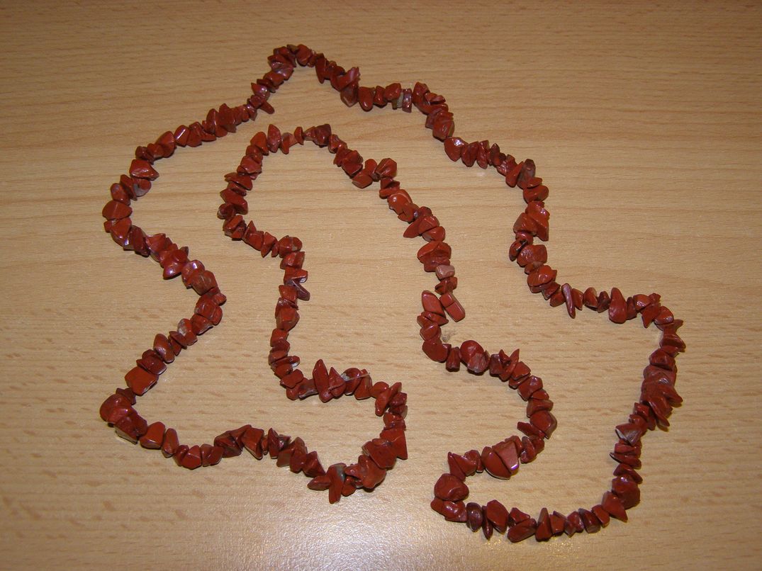 Jaspis červený - Náhrdelník - tromlované kameny - 90 cm - kntrd19