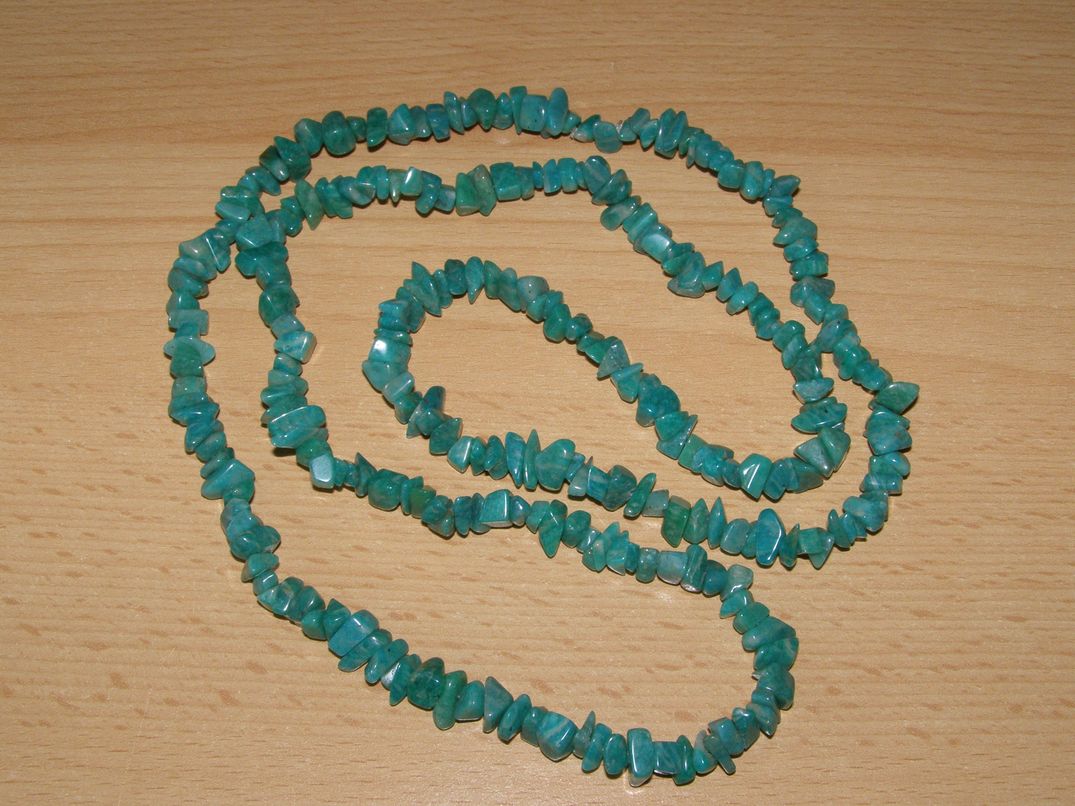 Amazonit - Náhrdelník - tromlované kameny - 90 cm - kntrd21