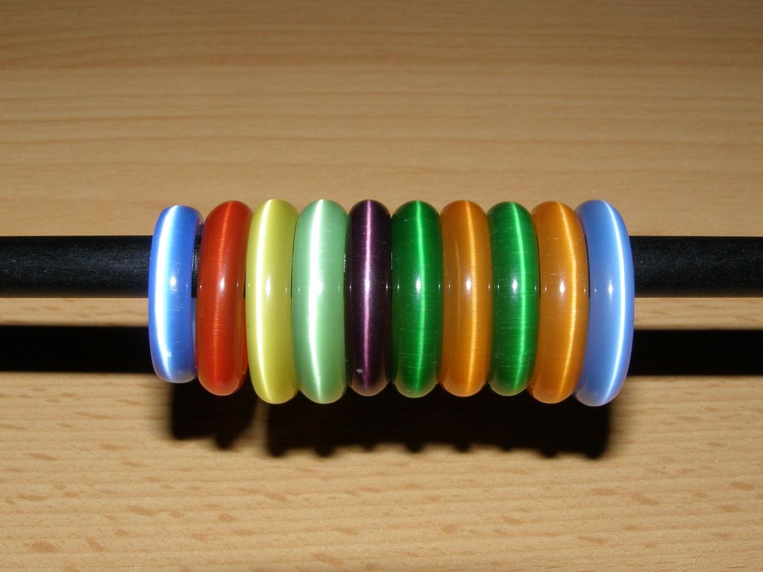 Ulexit synt. - Prstýnek - úzký 3 mm - oranžový - průměr 15 mm - kp12