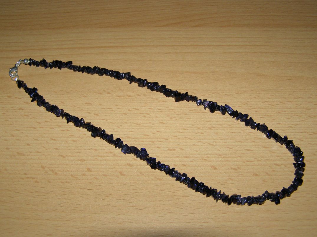 Avanturín modrý třpytivý - Náhrdelník - tromlované kameny - kntr27