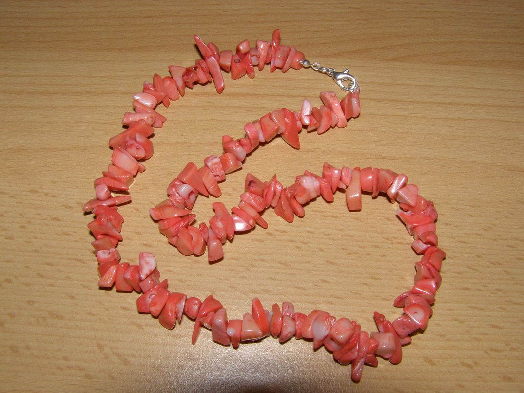 Korál růžový - Náhrdelník - tromlované kameny - kntr38