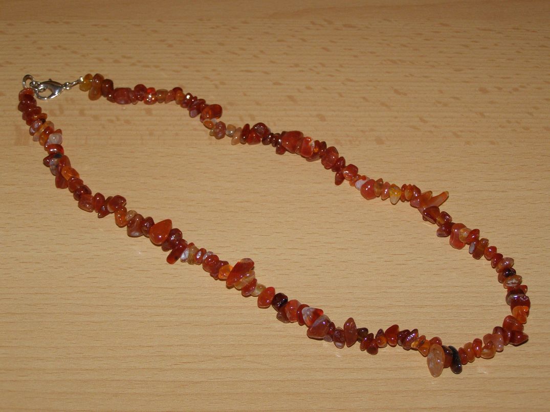 Karneol - Náhrdelník - tromlované kameny - kntr10