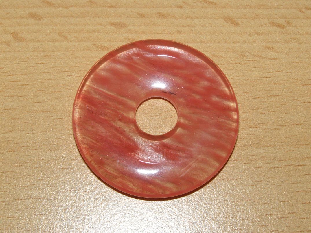 Křemen jahodový - Donut velký - kdv4