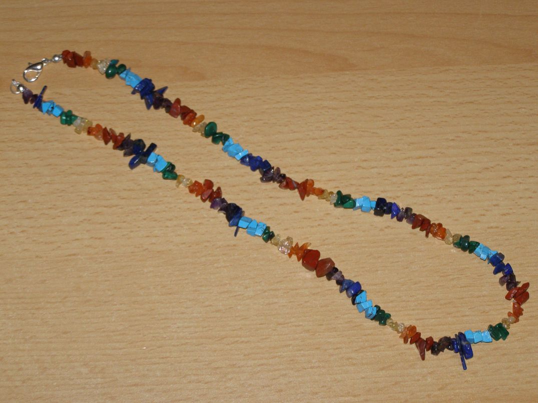 Čakrový náhrdelník - tromlované kameny - kntr53