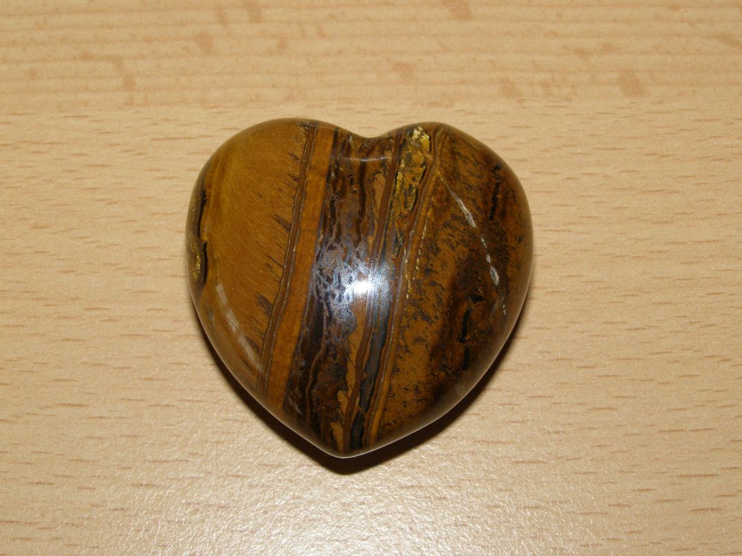Tygří oko - Masážní kámen - srdce - khs21