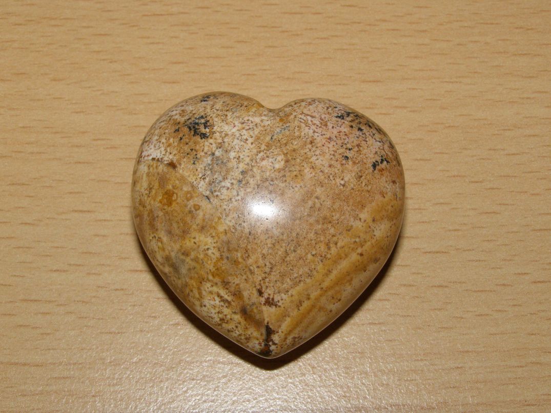 Jaspis obrázkový - Masážní kámen - srdce - khs3