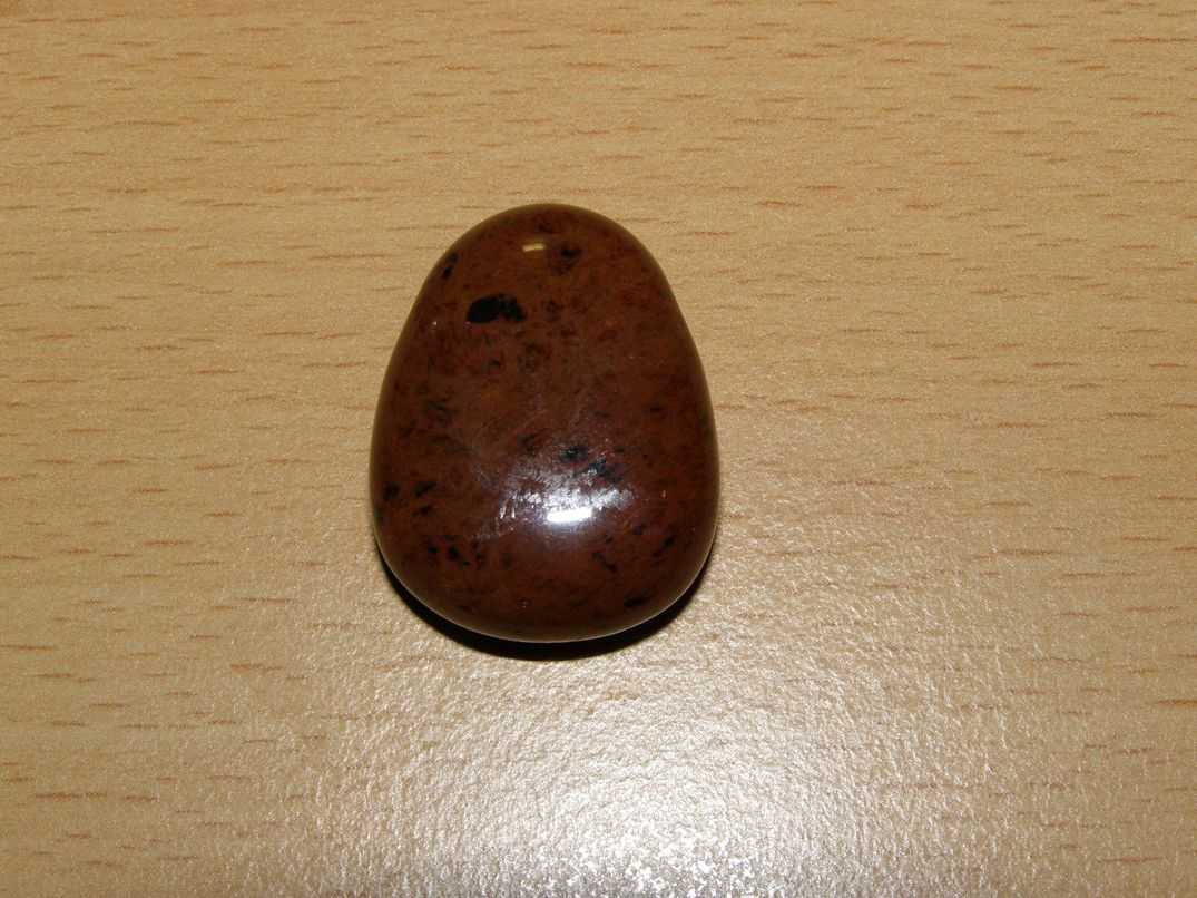 Obsidián mahagonový - Přívěsek - tromlovaný kámen vrtaný - kpt35