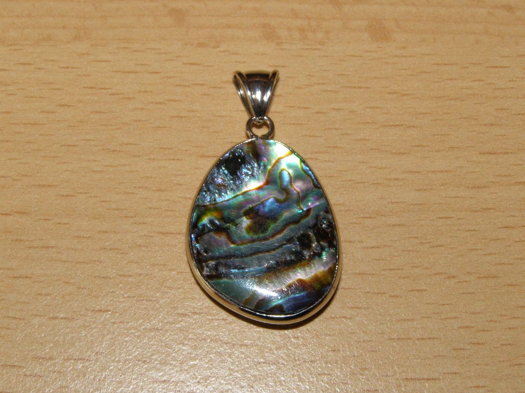 Paua mušle - přívěsek - v kovovém rámečku - kpmp30