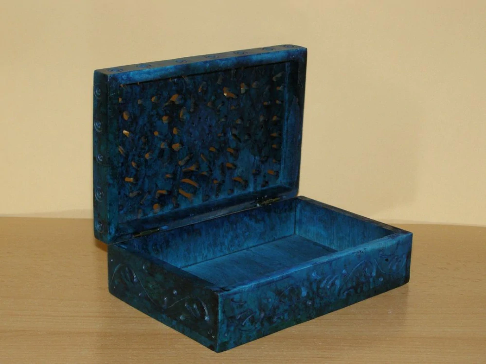 Šperkovnice vyřezávaná - mastek obdélník s36