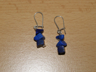 Lapis lazuli - Náušnice - tromlované kameny - knu7