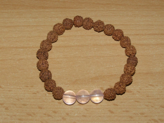Rudraksha - kulička 8 mm - Náramek s růženínem - run8
