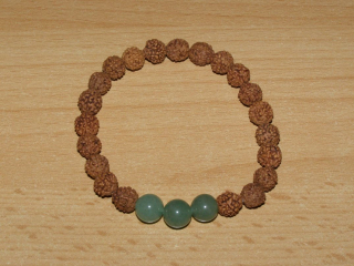 Rudraksha - kulička 8 mm - Náramek s avanturínem - run9
