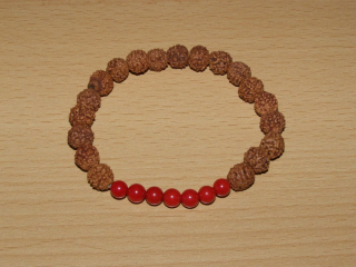 Rudraksha - kulička 8 mm - Náramek s korálem - run12