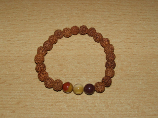 Rudraksha - kulička 8 mm - Náramek s jaspisem mookait - run18