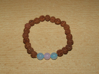 Rudraksha - kulička 8 mm - Náramek s achátem pastelovým - run20
