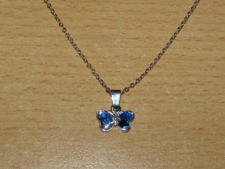 Paua mušle - přívěsek s řetízkem - motýlek 12x7 mm - kpmp1