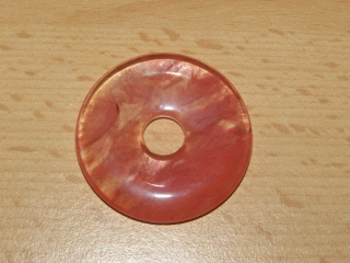 Křemen jahodový - Donut velký - kdv20